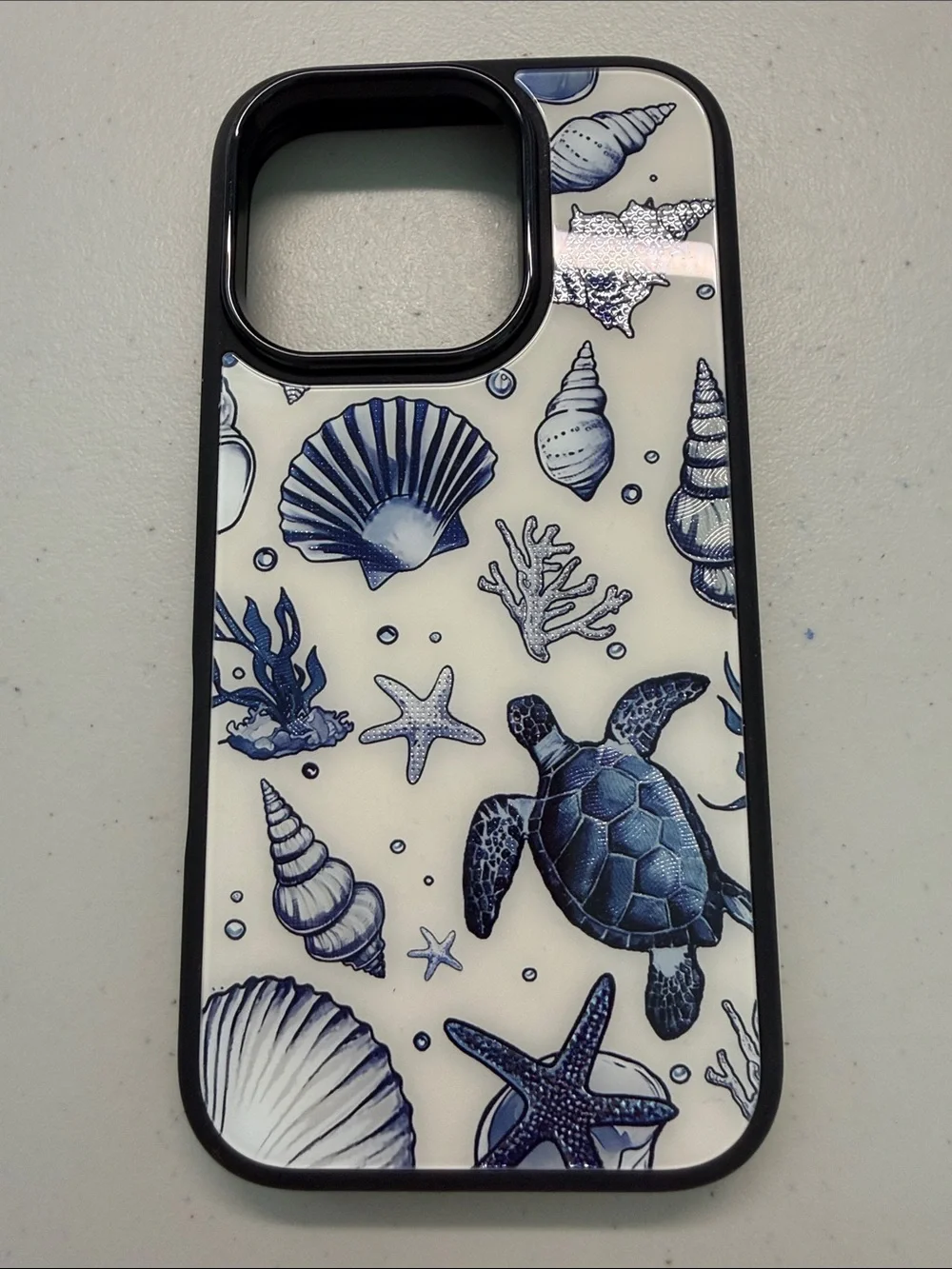 iPhone 16 Pro Blue Sea Turtle & Shells Phone Case